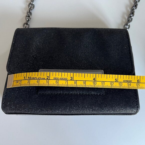 DVF Black Glitter Mini Cross Body with Leather & Chain Strap - Like New - Picture 8 of 9